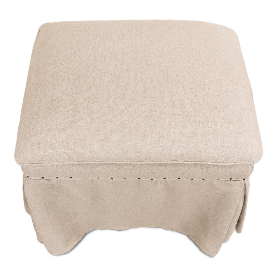 Additional view of Beige Traditional Oak Ottoman