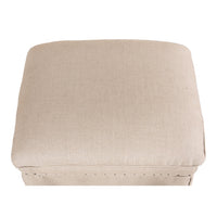Additional view of Beige Traditional Oak Ottoman