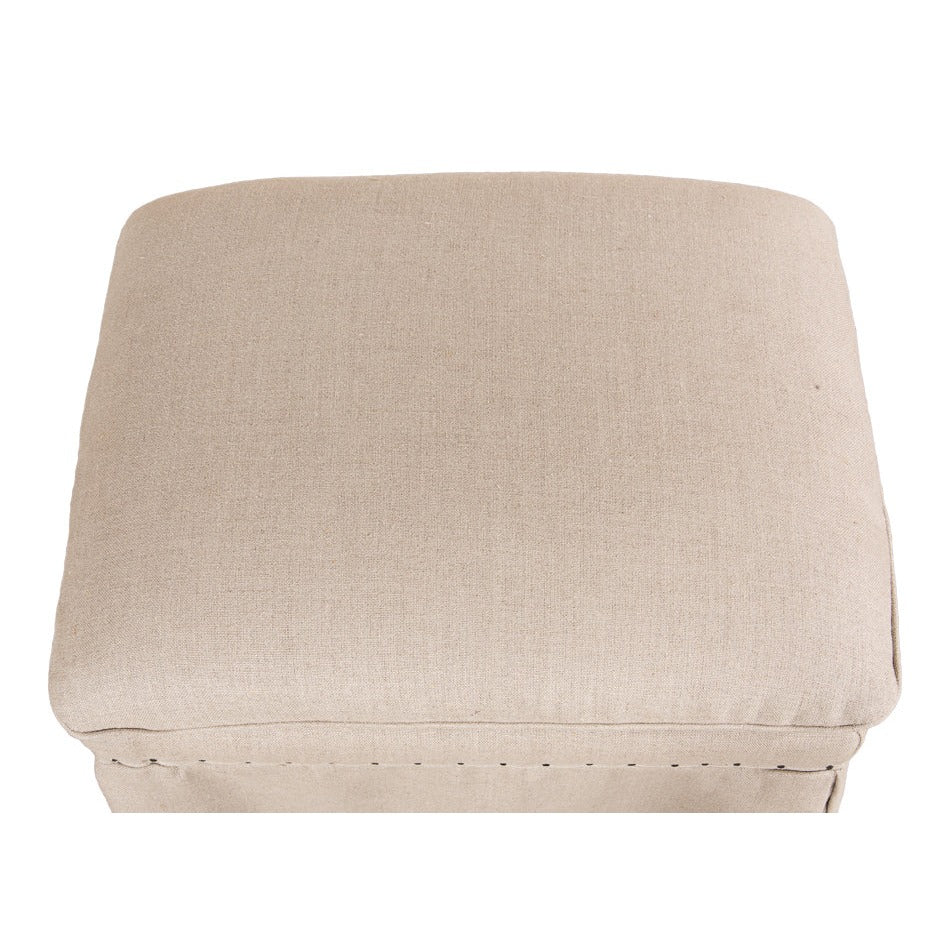 Additional view of Beige Traditional Oak Ottoman