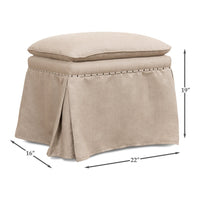 Dimension drawing for Beige Traditional Oak Ottoman