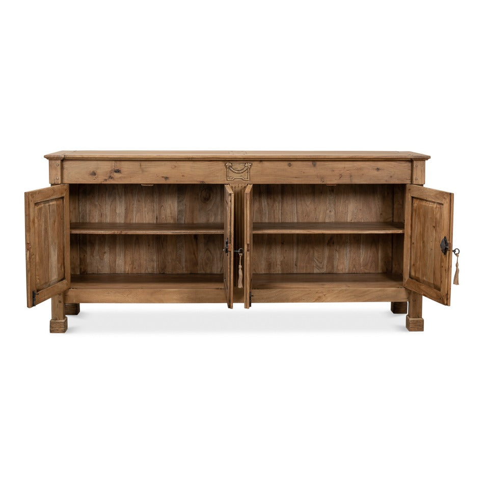 Traditional Credenza, 79" - Driftwood Four-Door - additional view