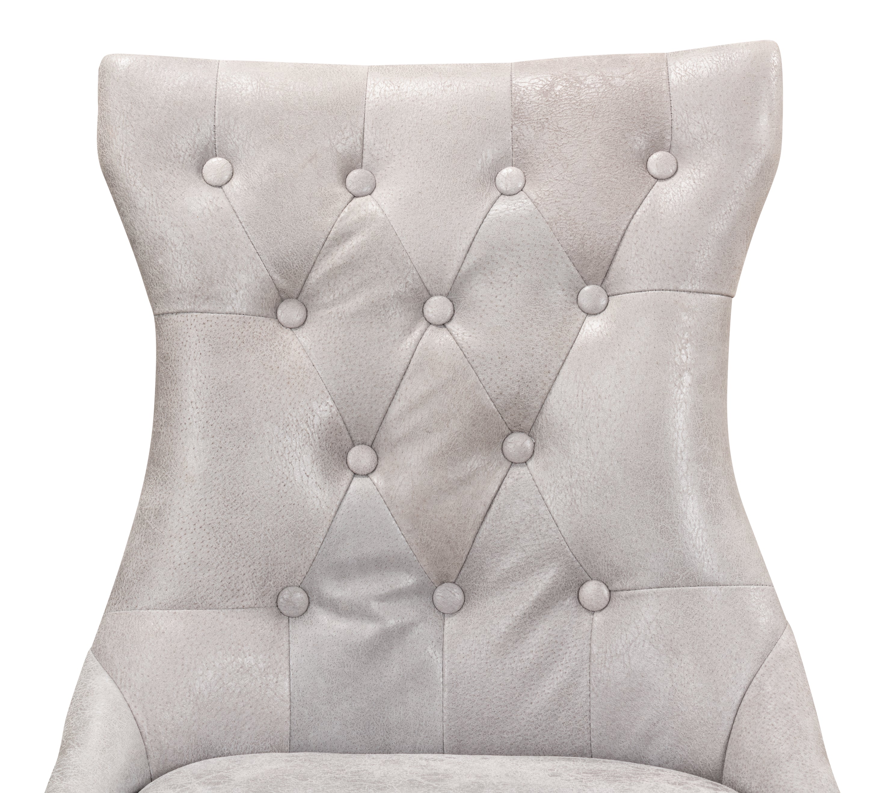 Tufted Dining Chairs in Gray Leather, Sets of 2 - view 6