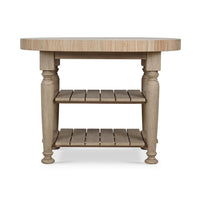 Farmhouse Butcher Block Kitchen Island - Rustic Oak Finish
