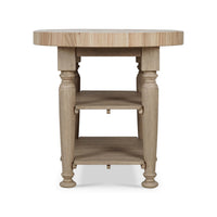 Farmhouse Butcher Block Kitchen Island - Rustic Oak Finish