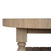Farmhouse Butcher Block Kitchen Island - Rustic Oak Finish