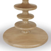 Mid Century Modern Round Dining Table - Fruitwood Finish