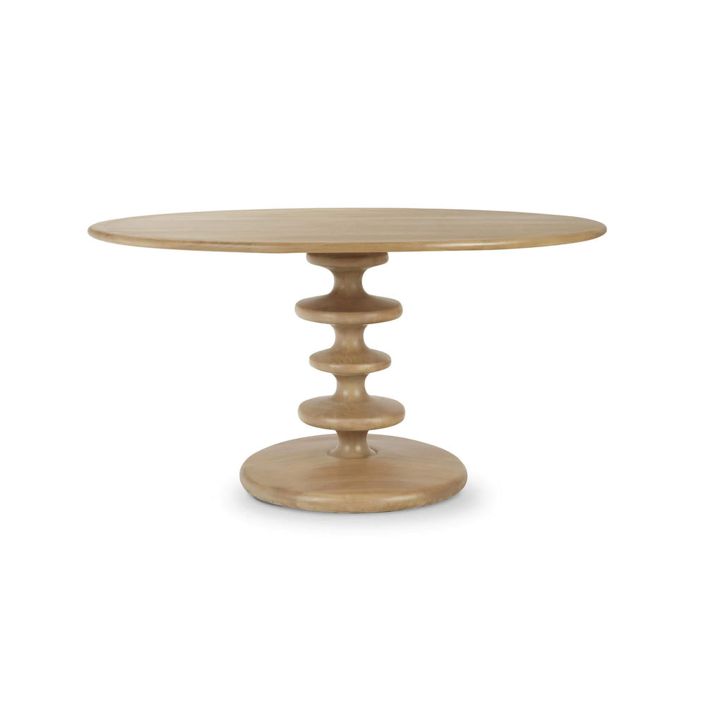 Mid Century Modern Round Dining Table - Fruitwood Finish