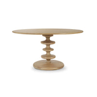 Mid Century Modern Round Dining Table - Fruitwood Finish
