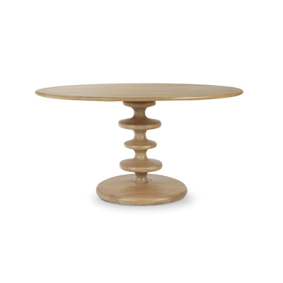 Mid Century Modern Round Dining Table - Fruitwood Finish