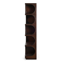 Geometric Mid Century Mahogany Open Bookcase