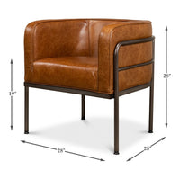Dimension drawing for Brown Leather Chair