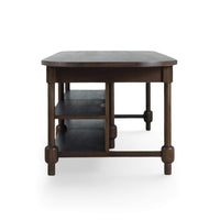 Farmhouse Kitchen Island with Open Shelving and Rounded Ends