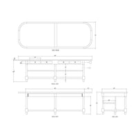 Farmhouse Kitchen Island with Open Shelving and Rounded Ends