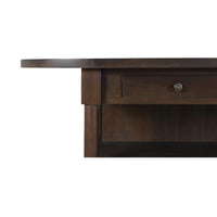 Farmhouse Kitchen Island with Open Shelving and Rounded Ends