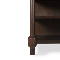 Farmhouse Kitchen Island with Open Shelving and Rounded Ends