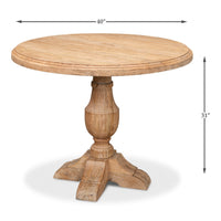 Dimension drawing for Beige Traditional Wood Dining Table