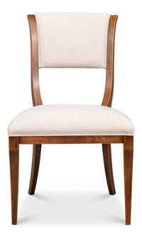 Klismos Dining Chairs in Antiqued Walnut and Cream, Sets of 2 - view 2