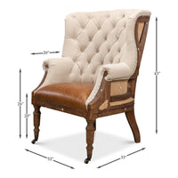 Dimension drawing for Brown Leather Chair