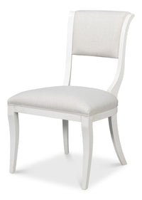 Klismos Dining Chairs in White with Cream Seats, Sets of 2