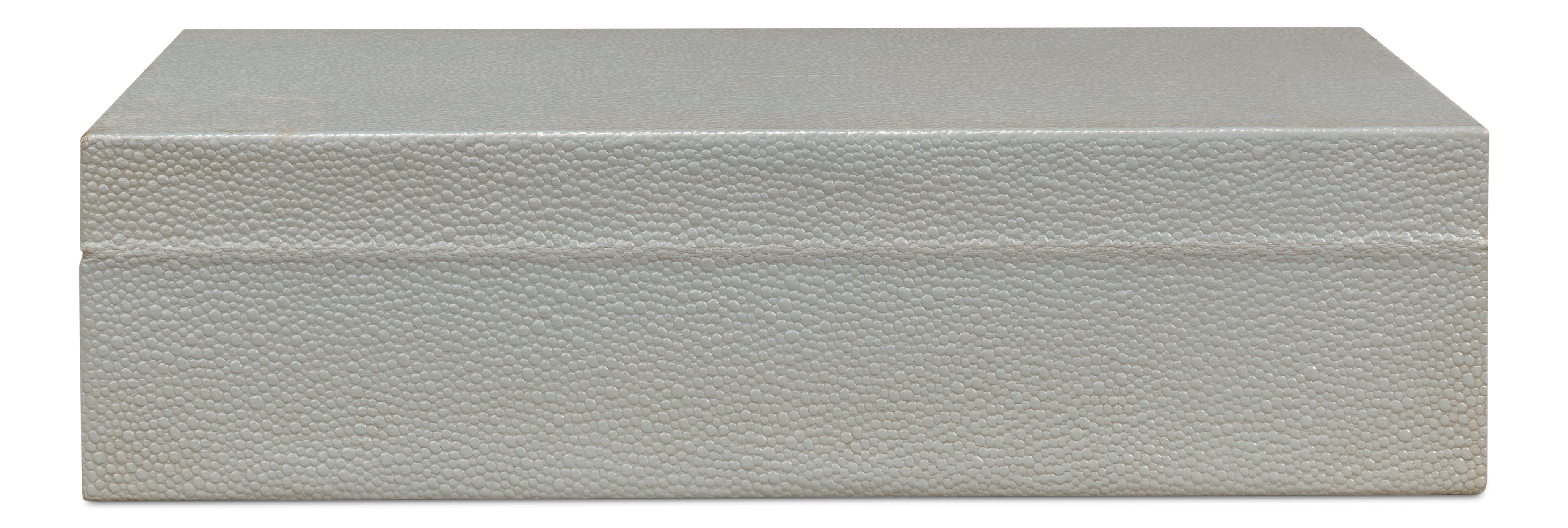 Shagreen Leather Box in Storm Gray, Set of 2