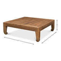 Dimension drawing for Classic Chinese Tan Reclaimed Pine Coffee Table
