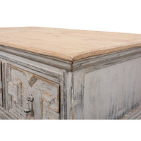 Traditional Carved Coffee Table – Antique Swedish Gray Pine - additional view