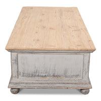 Traditional Carved Coffee Table – Antique Swedish Gray Pine - additional view