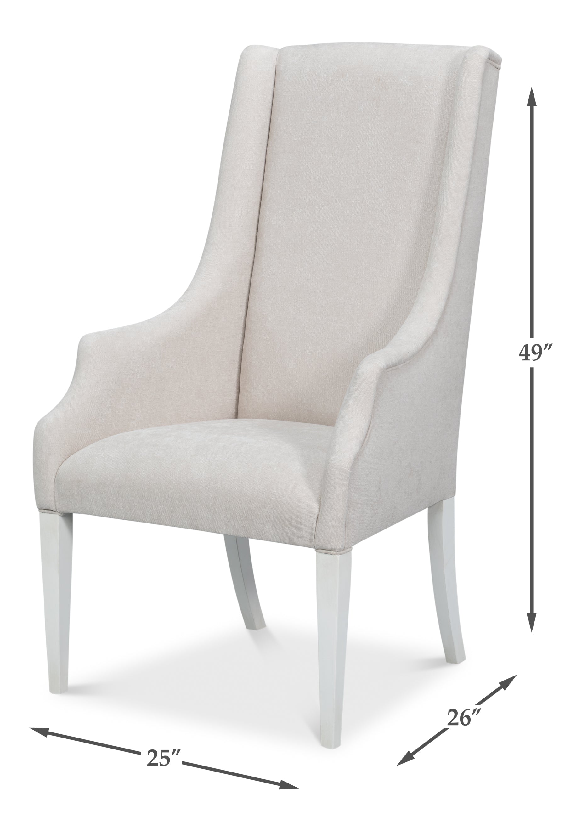 Upholstered Host Dining Chair in Ivory Chenille - view 11