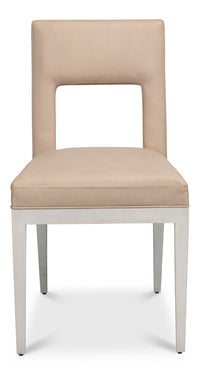 Keyhole Back Leather Dining Chairs, Sets of 2 - view 2