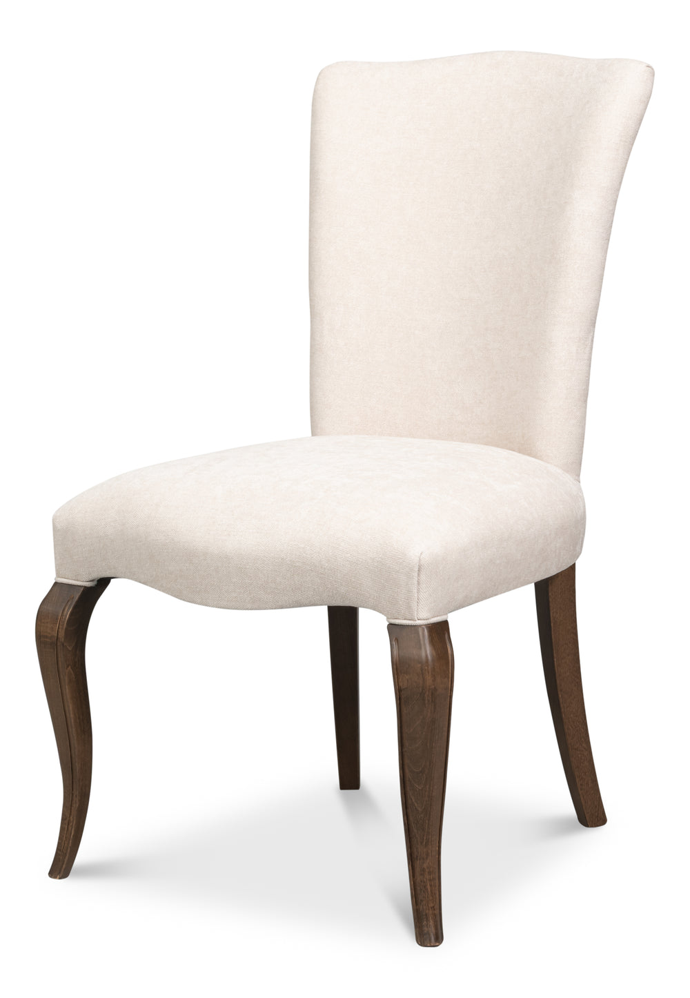 Louis XV Dining Chairs in Cream with Dark Brown Legs, Sets of 2