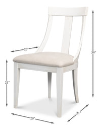 Deco Klismos Dining Chairs in White with Cream Seats, Sets of 2 - view 11