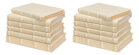 Linen Book Set of 12 in Ivory with Stitched Cloth Covers