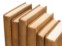 Shagreen Embossed Tan Book Set in Tawny Brown, Set of 12 - view 8