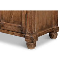 French Provincial Pine Sideboard with Diamond Panel Doors - Warm Brown - additional view