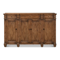 French Provincial Pine Sideboard with Diamond Panel Doors - Warm Brown - additional view