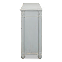 French Provincial Sideboard with a Distressed Blue-Grey Finish - additional view