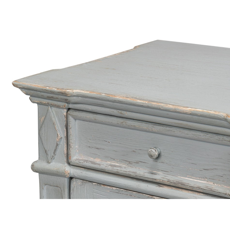 French Provincial Sideboard with a Distressed Blue-Grey Finish - additional view