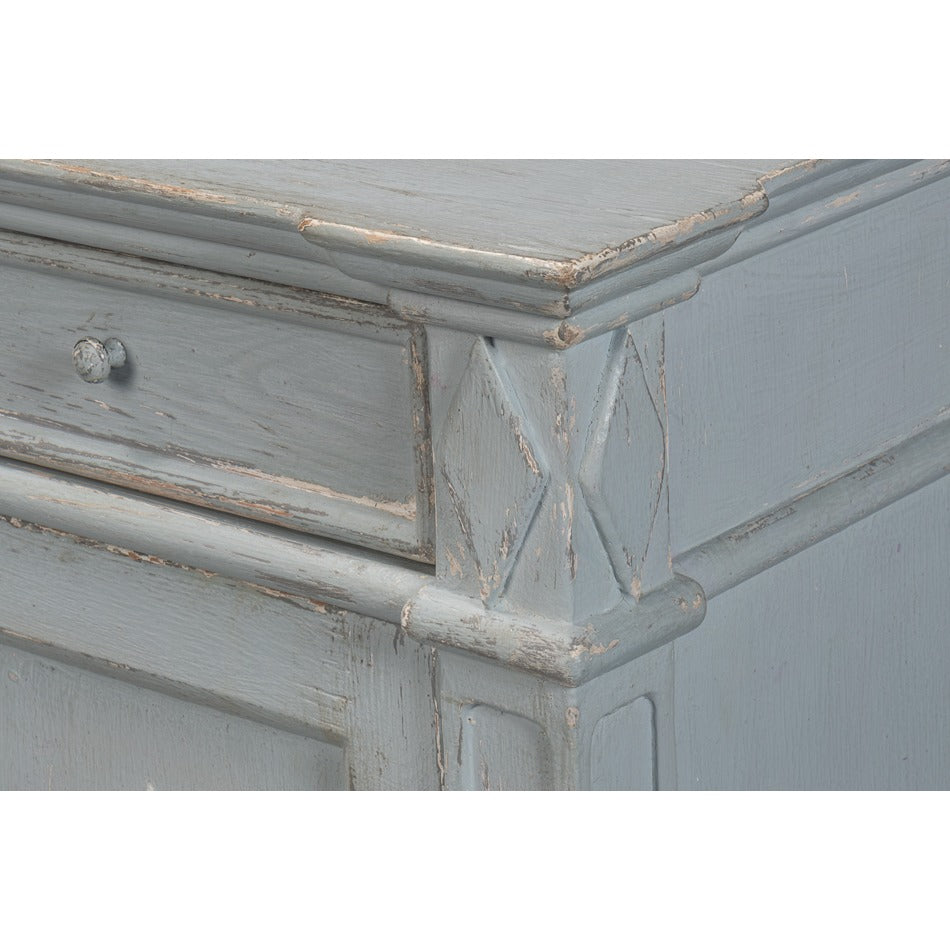 French Provincial Sideboard with a Distressed Blue-Grey Finish - additional view