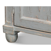 French Provincial Sideboard with a Distressed Blue-Grey Finish - additional view