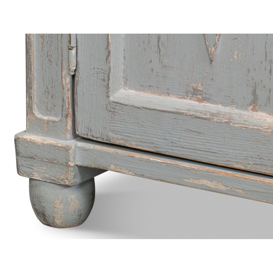 French Provincial Sideboard with a Distressed Blue-Grey Finish - additional view