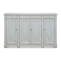 French Provincial Sideboard with a Distressed Blue-Grey Finish - additional view