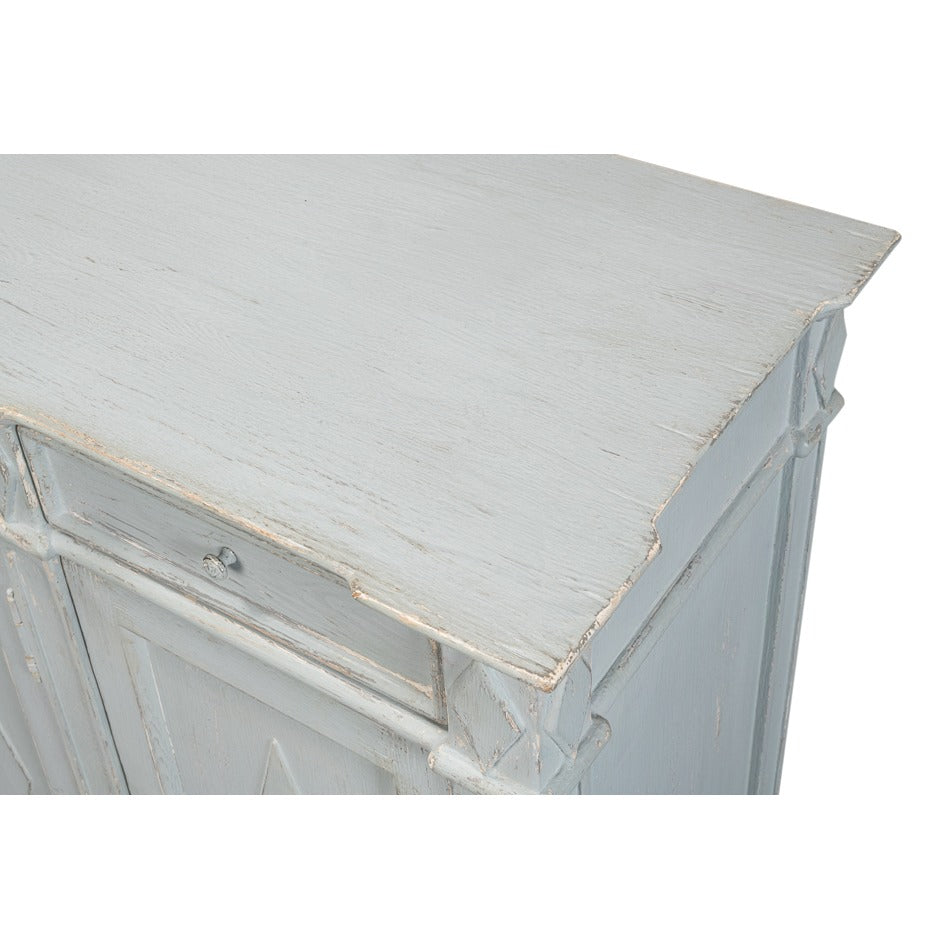 French Provincial Sideboard with a Distressed Blue-Grey Finish - additional view