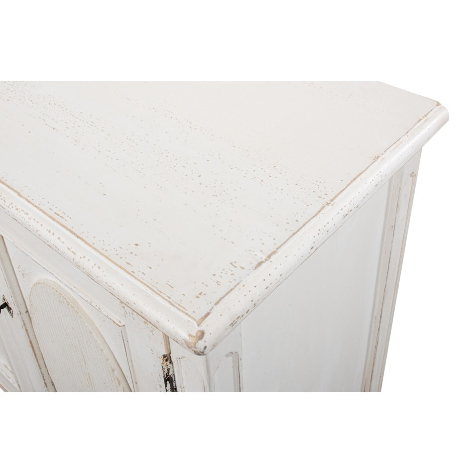 French Provincial Reeded Sideboard, 78" - Whitewashed with Oval Medallions - additional view