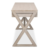 Rustic Trestle Writing Desk, 51 in – Stone Gray Reclaimed Fir - additional view