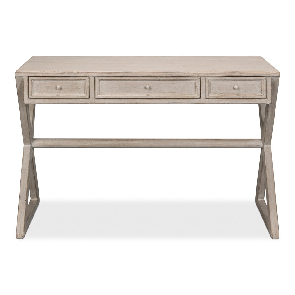 Rustic Trestle Writing Desk, 51 in – Stone Gray Reclaimed Fir - additional view