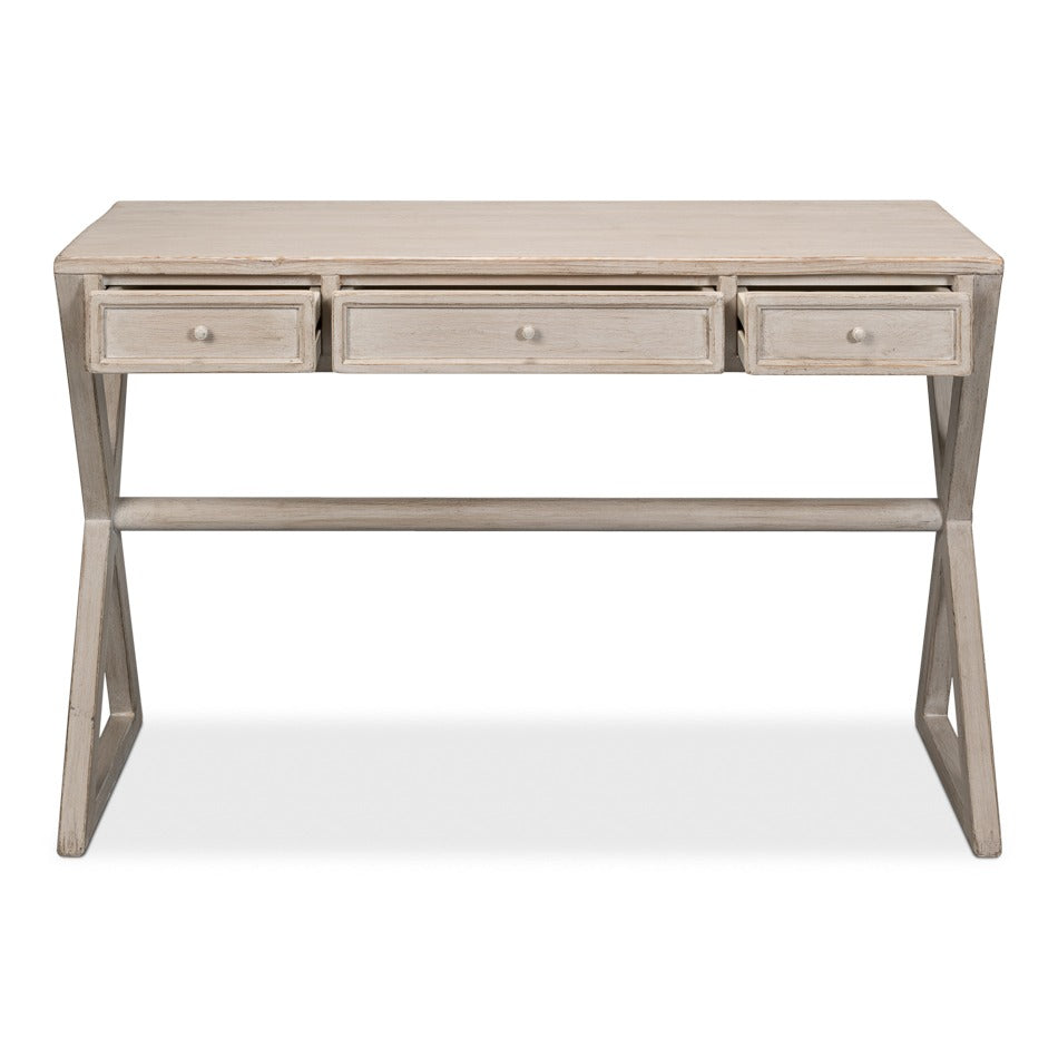 Rustic Trestle Writing Desk, 51 in – Stone Gray Reclaimed Fir - additional view