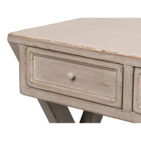Rustic Trestle Writing Desk, 51 in – Stone Gray Reclaimed Fir - additional view