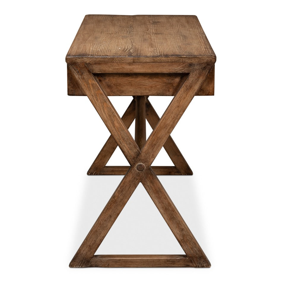 Rustic Trestle Writing Desk, 51 in – Brown Reclaimed Fir - additional view