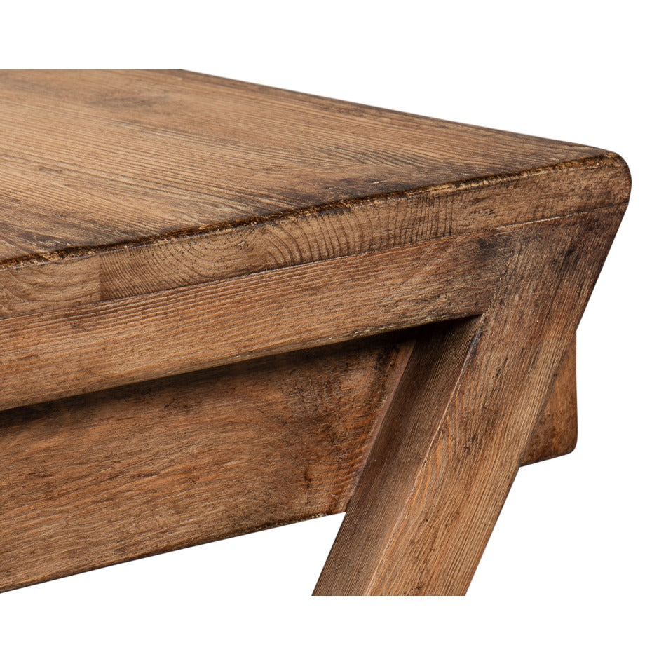 Rustic Trestle Writing Desk, 51 in – Brown Reclaimed Fir - additional view