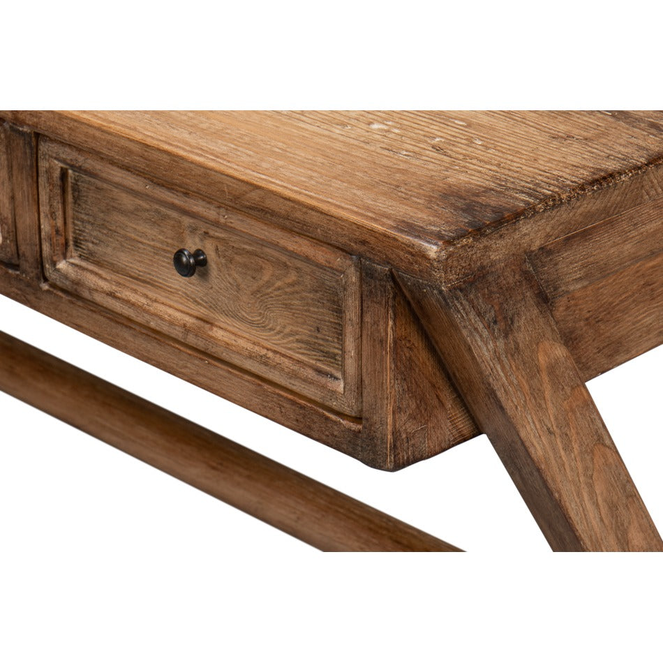 Rustic Trestle Writing Desk, 51 in – Brown Reclaimed Fir - additional view